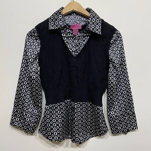 Y2K Demanding Say What Women Silk Blend Layered Sweater Size M Academia Twee